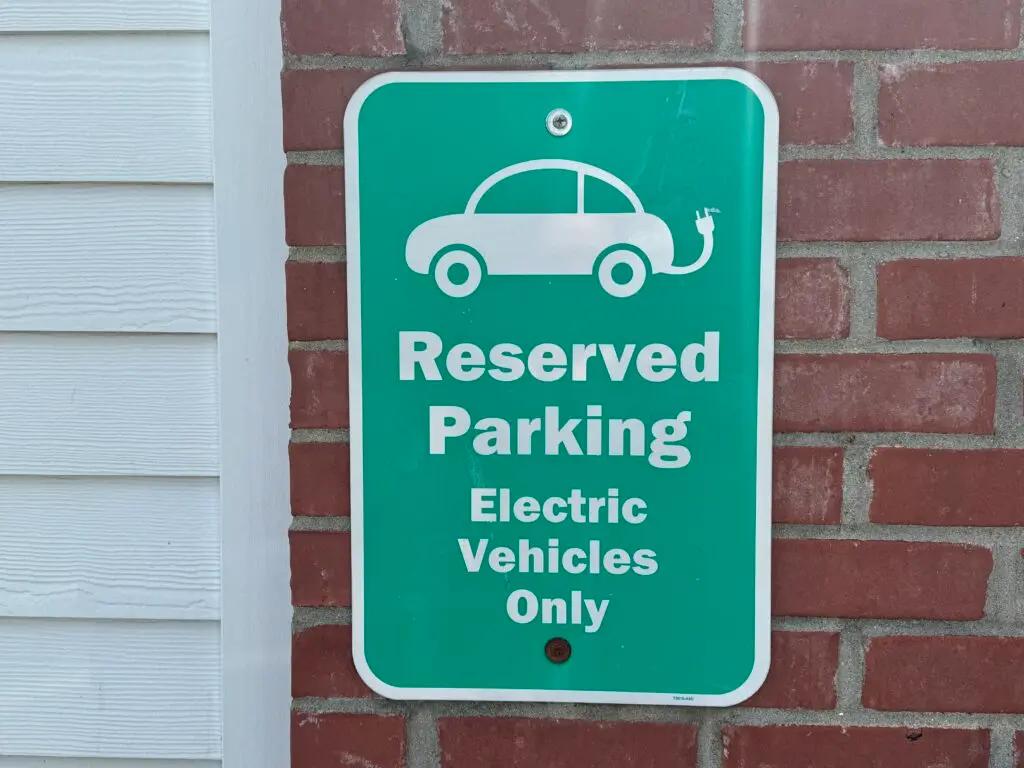 This is a sign to tell that there parking area is reserved for electric vehicles only.